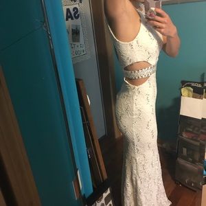 ‼️PROM SEASON‼️White and silver sequin prom dress
